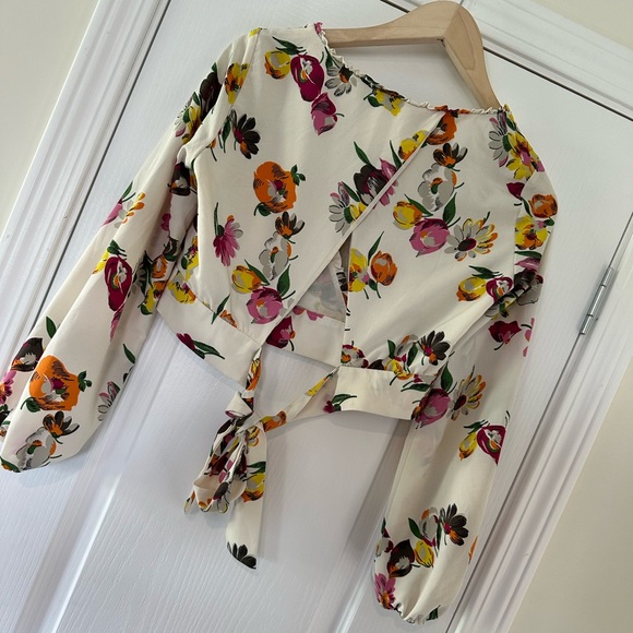 Zara Floral Long Sleeve Crop with Back Tie - Picture 8 of 9